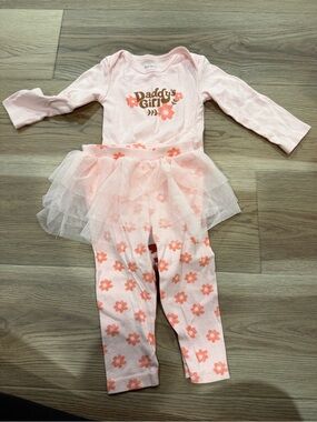 Carter's Light Pink Floral Tutu Bodysuit & Leggings Set
